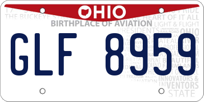 OH license plate GLF8959