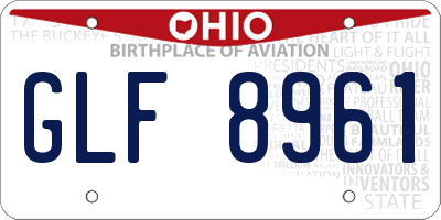OH license plate GLF8961