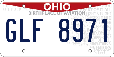OH license plate GLF8971