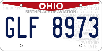 OH license plate GLF8973