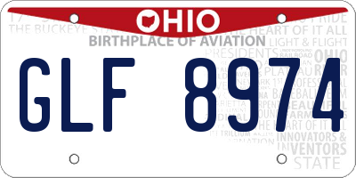 OH license plate GLF8974