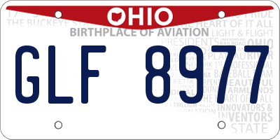 OH license plate GLF8977