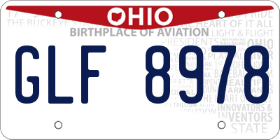 OH license plate GLF8978