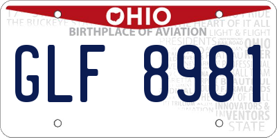 OH license plate GLF8981