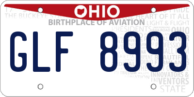 OH license plate GLF8993