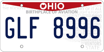 OH license plate GLF8996
