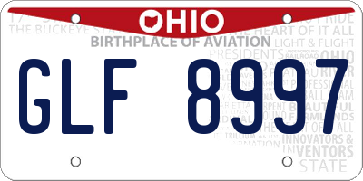 OH license plate GLF8997