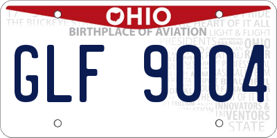 OH license plate GLF9004