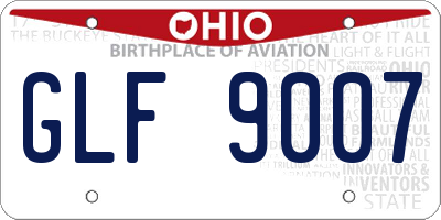 OH license plate GLF9007