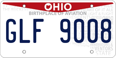 OH license plate GLF9008