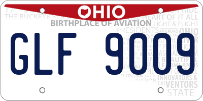 OH license plate GLF9009