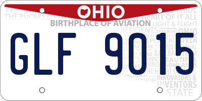 OH license plate GLF9015