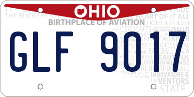 OH license plate GLF9017