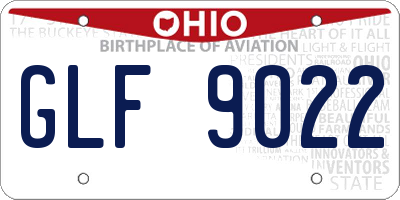 OH license plate GLF9022