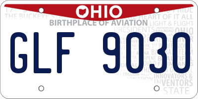 OH license plate GLF9030
