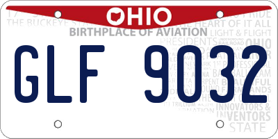 OH license plate GLF9032