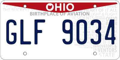 OH license plate GLF9034