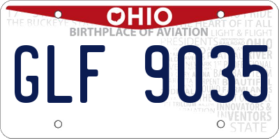 OH license plate GLF9035