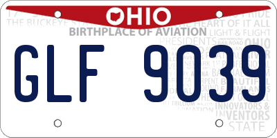 OH license plate GLF9039