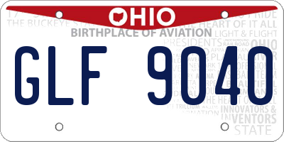 OH license plate GLF9040