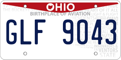 OH license plate GLF9043