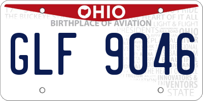 OH license plate GLF9046