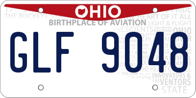 OH license plate GLF9048
