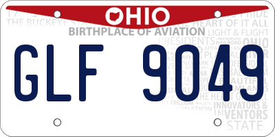OH license plate GLF9049