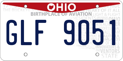 OH license plate GLF9051