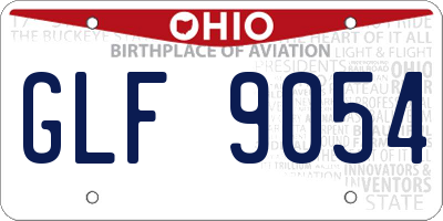 OH license plate GLF9054
