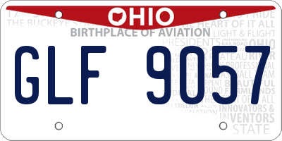OH license plate GLF9057