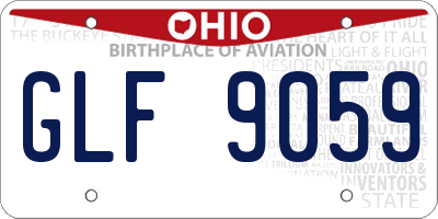 OH license plate GLF9059