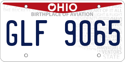 OH license plate GLF9065