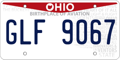 OH license plate GLF9067
