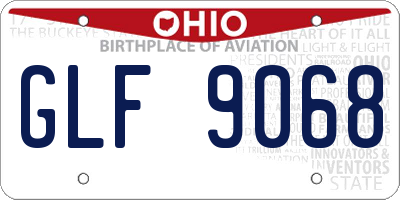 OH license plate GLF9068