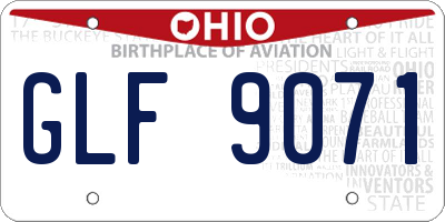 OH license plate GLF9071
