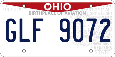 OH license plate GLF9072