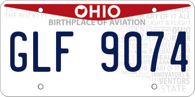 OH license plate GLF9074