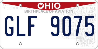 OH license plate GLF9075