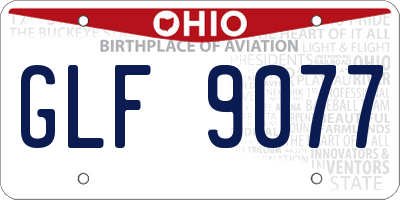 OH license plate GLF9077