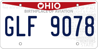 OH license plate GLF9078