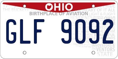 OH license plate GLF9092