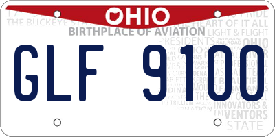 OH license plate GLF9100