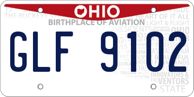OH license plate GLF9102