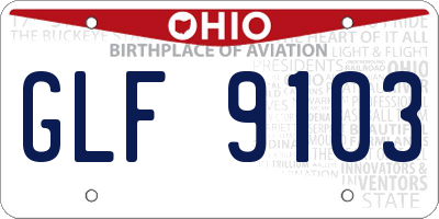 OH license plate GLF9103