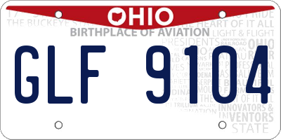 OH license plate GLF9104