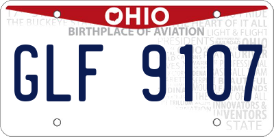 OH license plate GLF9107