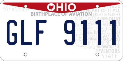 OH license plate GLF9111