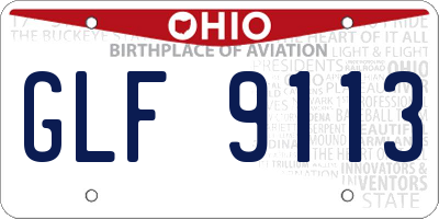 OH license plate GLF9113