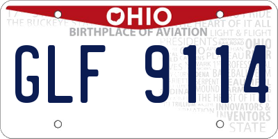 OH license plate GLF9114